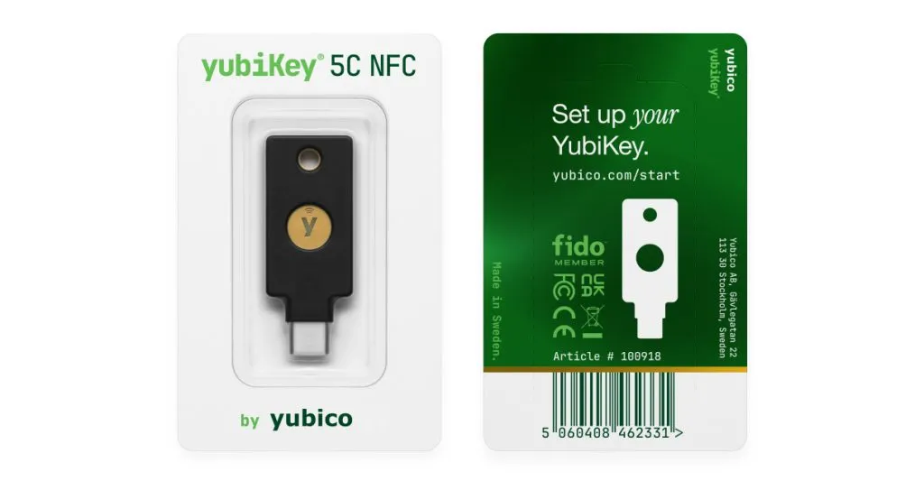Блістерна упаковка YubiKey 5 Series від Yubico