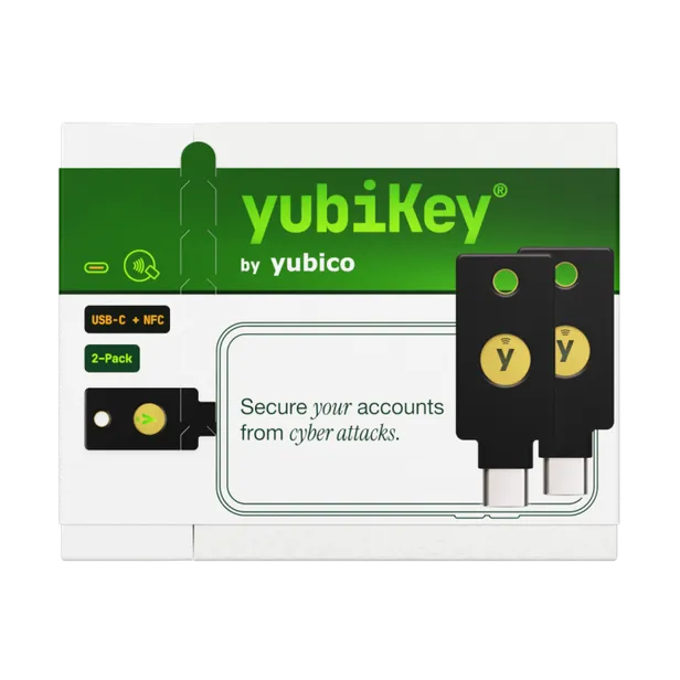 Два ключі безпеки YubiKey 5C NFC (USB-C + NFC) 2-Pack у фірмовій упаковці Yubico